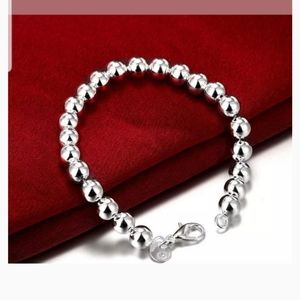 STERLING SILVER BEADED BRACELET